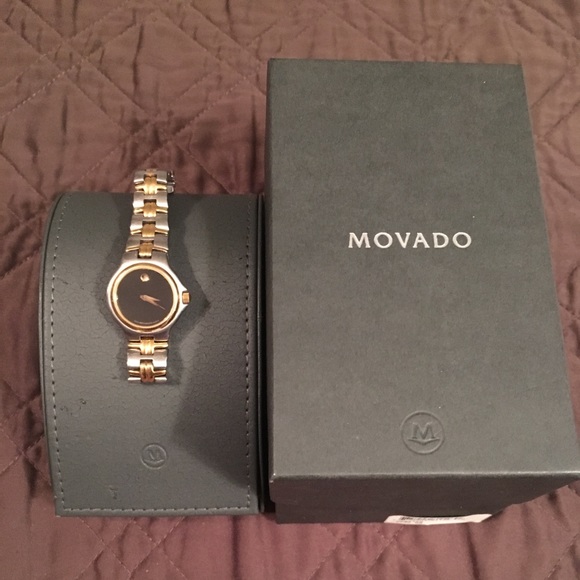 Movado Stainless and Gold Ladies Watch - Picture 2 of 7